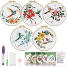 Kit de bordado ERKOON Hummingbird and Flower para iniciantes