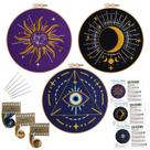 Kit de bordado Louise Maelys Tarot 3 Set com Sun Moon Evil Eye