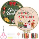 Kit de bordado TINDTOP, conjunto de artesanato de Natal com argola de 20 cm