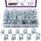 Kit de braçadeira de mangueira de injeção de combustível Swpeet zincado 92 unidades