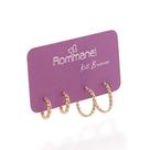 Kit de Brinco Rommanel 2 Pares de Argolas Trançadas 527555
