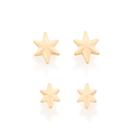 Kit de brincos banhado a ouro 18k estrela/526219