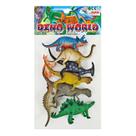 Kit De Brinquedo Animais Com 8 Dinossauros Emborrachado -Grandes- Dino World HM TOYS