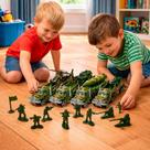 Kit de Brinquedo Militar Kit Militar com Soldados e Veículos Verde Infantil Kit de Brinquedo Militar Kit Militar com Soldados e Veículos Verde Infantil