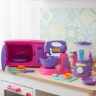 Kit De Brinquedos Batedeira Liquidificador Micro Ondas Manual Casinha Acessórios Cozinha Educativa Confeitaria Menina Menino