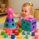 Kit de Brinquedos para Bebês de 1 Ano Menina Rosa Presente