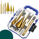 Kit De Brocas Escalonadas Profissional De Aço Titânio De 4mm A 32mm Linha Premium