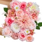 Kit de buquê DIY de flores de seda artificial Serwalin Abby Pink