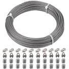 Kit de cabo de aço inoxidável de 1/8" 100 pés com acesso.
