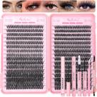 Kit de cachos de cílios OLLAVO 640 unidades de 9-16 mm D Curl Fluffy Wispy
