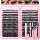 Kit de cachos de cílios OLLAVO 640 unidades de 9-16 mm D Curl Fluffy