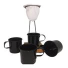 Kit de Café Egoista - Individual - 4 canecas Preta - Demolição - feito a mão