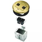 Kit de caixa de piso RACO 6239ACBP em latão com tomada duplex de 15A/125V