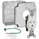 Kit de caixa de saída Airmont Products, caixa de metal de 4 x 4 polegadas, saídas de 20 A