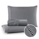 Kit de Cama Casal 400 Fios 3 Peças Ponto Palito Toque Macio