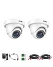 Kit de câmeras de segurança ZOSI 2Pack 2.0MP HD 1080P com visão noturna de 80 pés