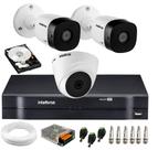 Kit De Câmeras Intelbras Com 2 Bullet Externas e 1 Dome Interna DVR Híbrido MHDX C/Hd 160gb