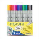 Kit de caneta Acrilex fine point 0.4mm com 12 cores