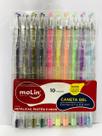 Kit de caneta Molin 0.8 e 0.7 em gel com 10 cores