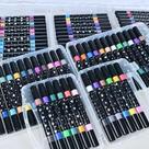 Kit de Canetas Canetinhas Marcadores Ponta Dupla Touch Love Glitter Metálicas 36 Canetas 72 Cores
