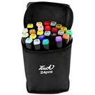 Kit De Canetas Marcador Permanente Ponta Dupla Touch 24Cores - Chemaster