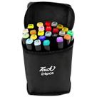 Kit De Canetas Marcador Permanente Ponta Dupla Touch 24Cores