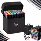 Kit De Canetinhas Marcador 48 Cores Permanente Ponta Dupla