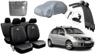 Kit de Capa de Couro Citroën C3 2003 a 2012 + Capa de Cobertura e Limpador para Conforto Completo Kit de Capa de Couro Citroën C3 2003 a 2012 + Capa de Cobertura e Limpador para Conforto Completo