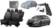 Kit de Capa de Couro Leaf 16-23 + Proteção de Cobertura e Limpador de Parabrisa