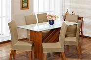Kit de Capas de Cadeira Estofada 4 Lugares Mesa de Jantar Protege Muda a Decoração Malha Helanca Lisa Kit de Capas de Cadeira Estofada 4 Lugares Mesa de Jantar Protege Muda a Decoração Malha Helanca Lisa