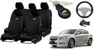 Kit de Capas de Couro de Luxo para Cruze 2019 - Couro Impermeável + Chaveiro + Capa de Volante Kit de Capas de Couro de Luxo para Cruze 2019 - Couro Impermeável + Chaveiro + Capa de Volante