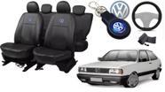 Kit de Capas de Couro para Gol 1992 - Couro Impermeável + Chaveiro + Capa de Volante