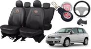Kit de Capas de Couro para Stilo 2008 - Couro Impermeável + Chaveiro + Capa de Volante