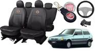 Kit de Capas de Couro para Uno 2003 - Couro Impermeável + Chaveiro + Capa de Volante