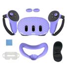 Kit de capas de silicone para Meta Quest 3 VR, 7 peças, roxo