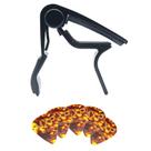 KIT de capotraste Preto + 5 palhetas MXP para violao