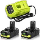 Kit de Carregador de Bateria Topbatt 18V 3,6Ah com 2 Unidades para Ryobi Kit de Carregador de Bateria Topbatt 18V 3,6Ah com 2 Unidades para Ryobi