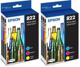 Kit de Cartuchos de Tinta Epson 822 DURABrite Colorido com 2 Unidades