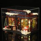 Kit De Casa De Bonecas De Madeira DIY, Presente De Natal, Modelo De Mobiliário Em Miniatura,