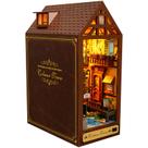 Kit de casa de bonecas DIY Wooden Book Nook LED Colmar Town