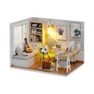 Kit De Casa De Bonecas Em Madeira 3D Feito À Mão, Mini Construção Com Móveis, Presentes De Natal E