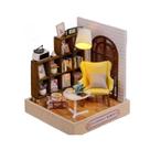 Kit de casa de bonecas em miniatura DIY Cozy Room Wooden Puzzle Gift