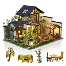 Kit de casa de bonecas em miniatura GuDoQi Traditional Courtyard House