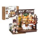 Kit de casa de bonecas em miniatura Rolife Coffee Shop com luzes LED