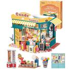 Kit de casa de bonecas em miniatura Rolife Rainbow Candy House DG158