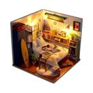 Kit De Casa De Bonecas Miniatura De Madeira Feito À Mão Com Conjunto De Móveis, Brinquedo De