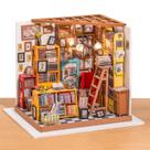 Kit de casa de bonecas ROBOTIME Miniature DIY Library House 195x175x175mm