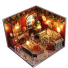 Kit de casa DIY em miniatura Dollhouse, presente de Natal Flever