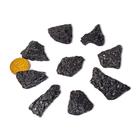 Kit de Cascalho Bruto de Quartzo Preto Natural com Furo Vazado de 20 a 30mm