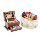 Kit de cesta de costura em miniatura e caixa de costura Odoria 1/12 Scale